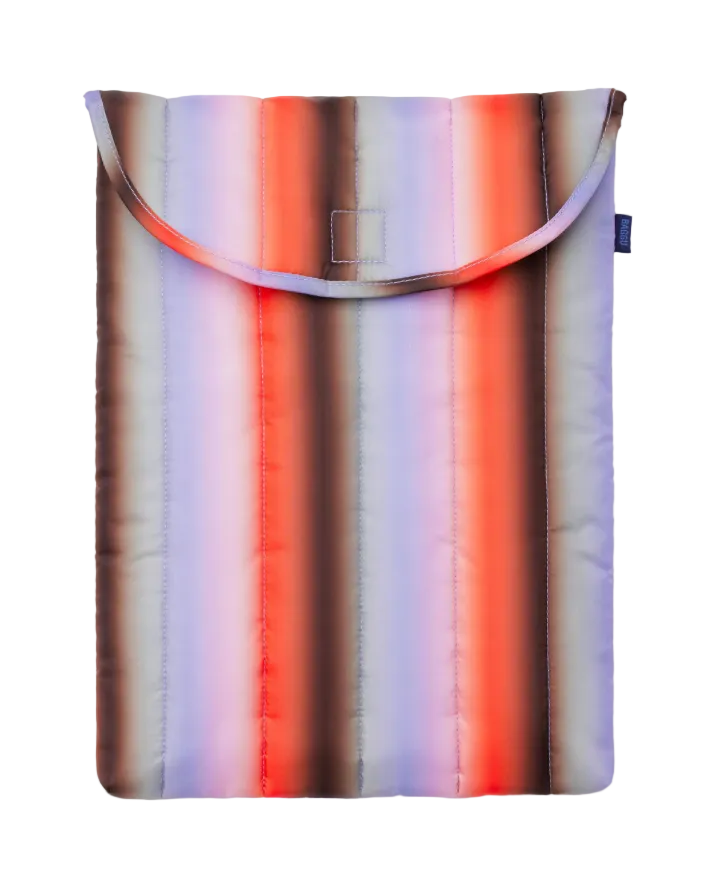 Baggu Puffy Laptop Sleeve 16" - Gradient Stripe Poppy & Lilac