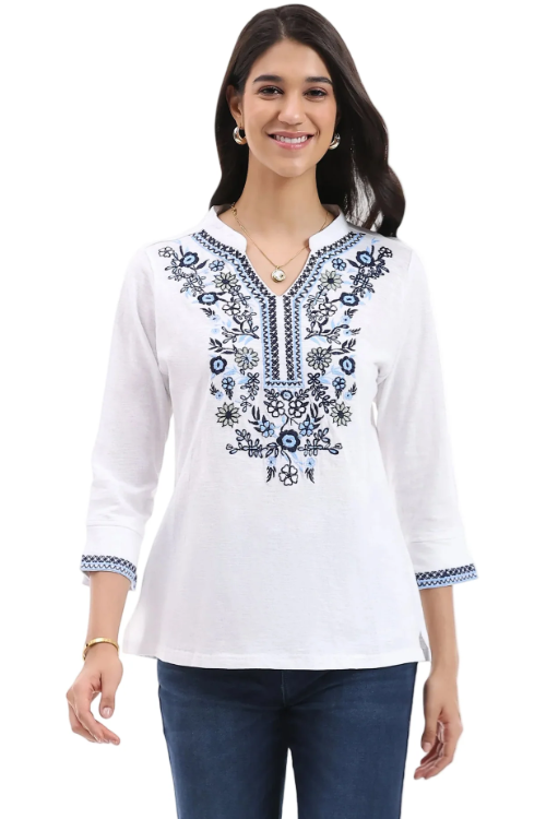 Parsley & Sage Kate Knit Embroidered Top (2 colors) (26S448C)