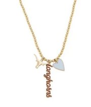Texas Longhorn Canvas Ball Bead Charm Necklace (GLD)(26248N-TEX)