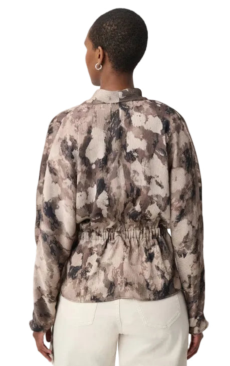 Joseph Ribkoff V-neck Long Sleeve Wrap Blouse (264149)(size 4)(Beige Multi )