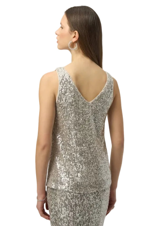 Joseph Ribkoff Silver Sequin Tank (254023-3739)