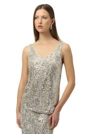 Joseph Ribkoff Silver Sequin Tank (254023-3739)