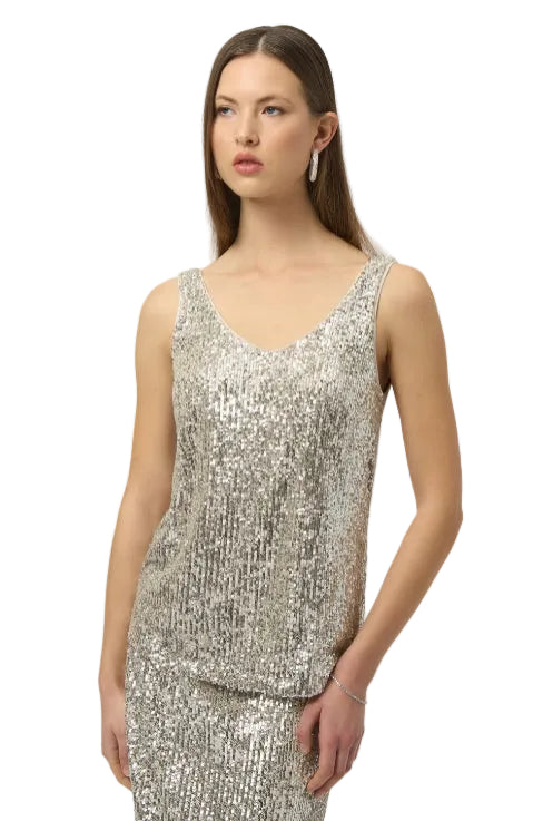 Joseph Ribkoff Silver Sequin Tank (254023-3739)
