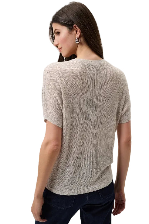 Joseph Ribkoff Short Sleeve Crewneck Jewel Pullover   (2639900)(Moonstone)