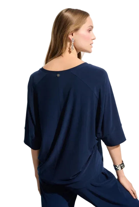 Joseph Ribkoff Indigo V-Neck Pullover Top
