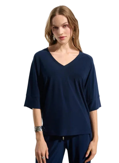 Joseph Ribkoff Indigo V-Neck Pullover Top