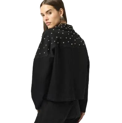 Joseph Ribkoff Zip Front Stud Detail Stretch Jacket (BLK)(253947)