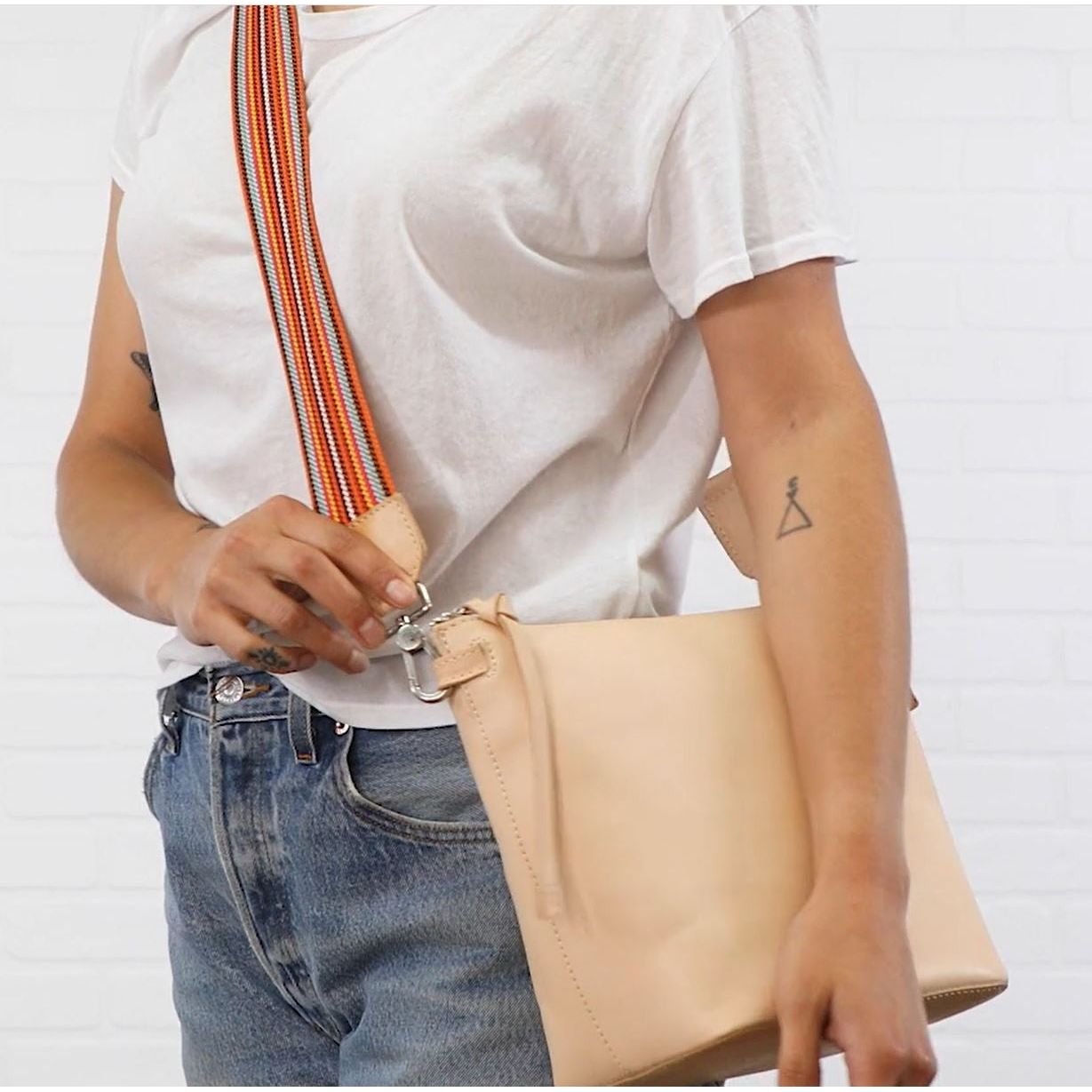 Consuela Crossbody Orange Wide Webbing Strap (9039)