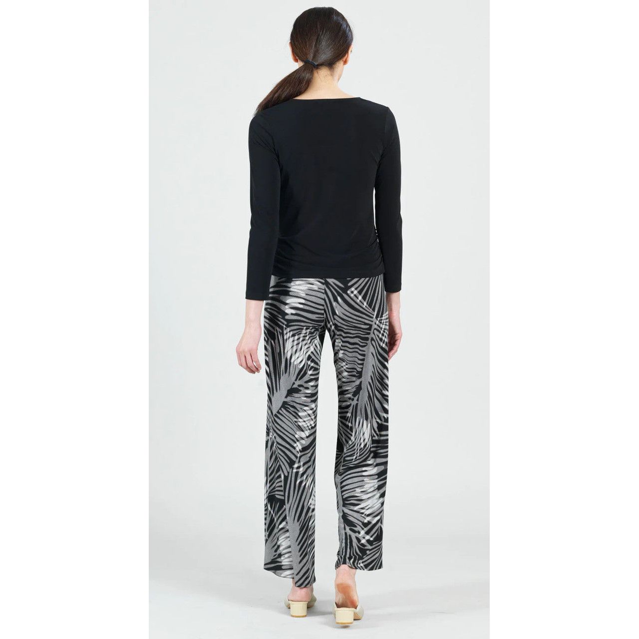 Clara Sun Woo Solid Black Ruched Cowl Neck Top