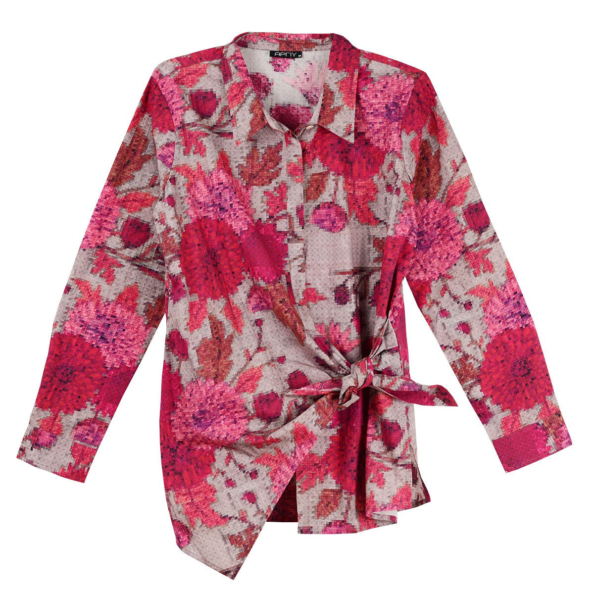 APNY Print Side Tie Shirt (T33P/G-002D/CT)(Multi )