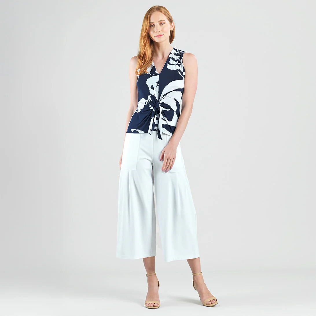 Clara Sun Woo Abstract Print V-Neck print Top(T49P29)