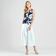 Clara Sun Woo Abstract Print V-Neck print Top(T49P29)