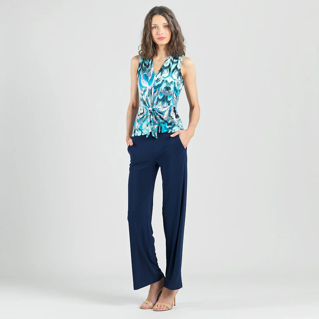 Clara Sun Woo Abstract Print V-Neck print Top(T49P60)