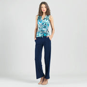 Clara Sun Woo Abstract Print V-Neck print Top(T49P60)