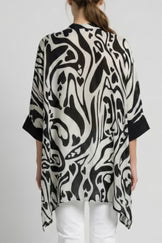 APNY Front Button Kimono (T75P/C-671D/NC)(Black/White)