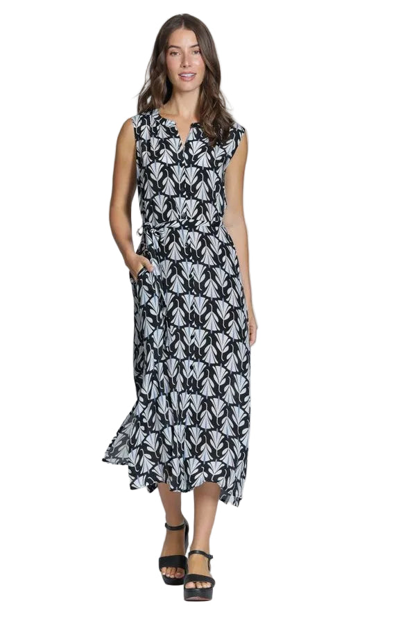 APNY Sleeveless Button Down Floral Print Maxi Long Tank Dress (Navy Multi)(T98P/C-720D/NC)