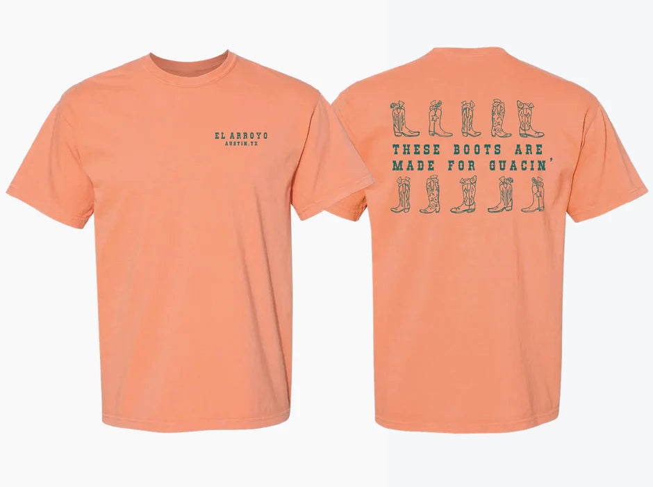 El Arroyo Taco Boots - T-shirt (Adult) ( TEE00055)(Coral)