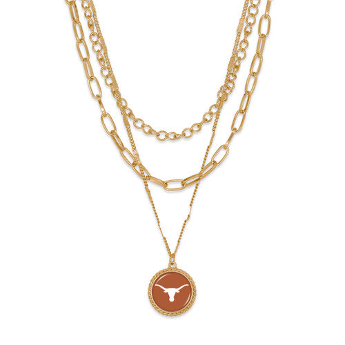 Texas Longhorn Sydney 3 Tier Necklace (TEX43413) GLD