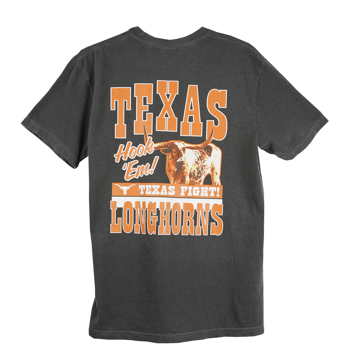 Texas Longhorn Retro Brand Unisex The Real Bevo Tee (Pepper)(TEXR6078A)