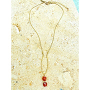Treska Burnt Orange Bead Necklace