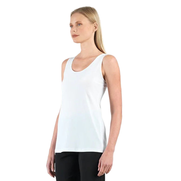 Clara Sun Woo Signature Mid Length Scoop Knit Tank (White )Size Small (TK73)