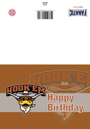Texas Longhorn Double Howdy Happy Birthday Greeting Card (BD120)