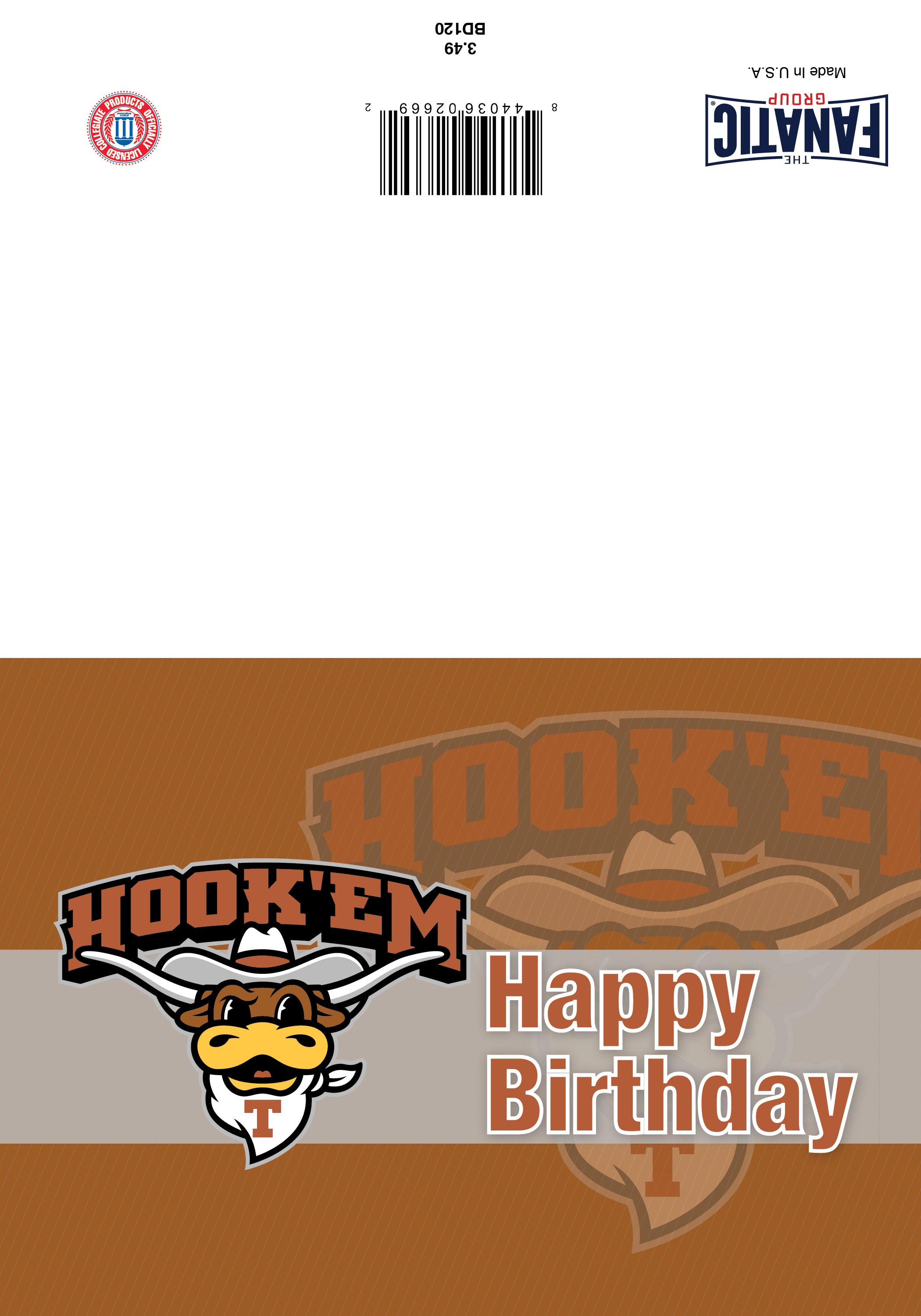 Texas Longhorn Double Howdy Happy Birthday Greeting Card (BD120)