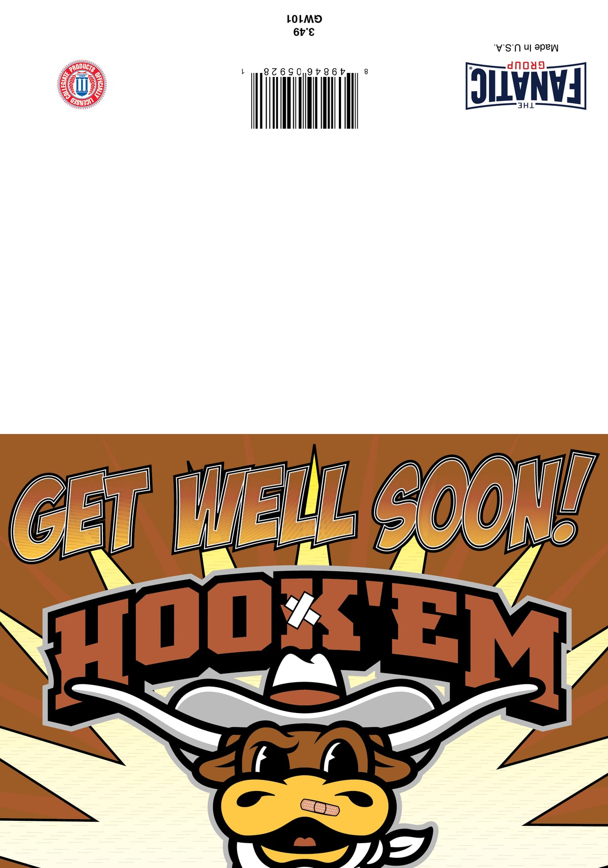 Texas Longhorn Get Well Soon Greeting Card (GW10)
