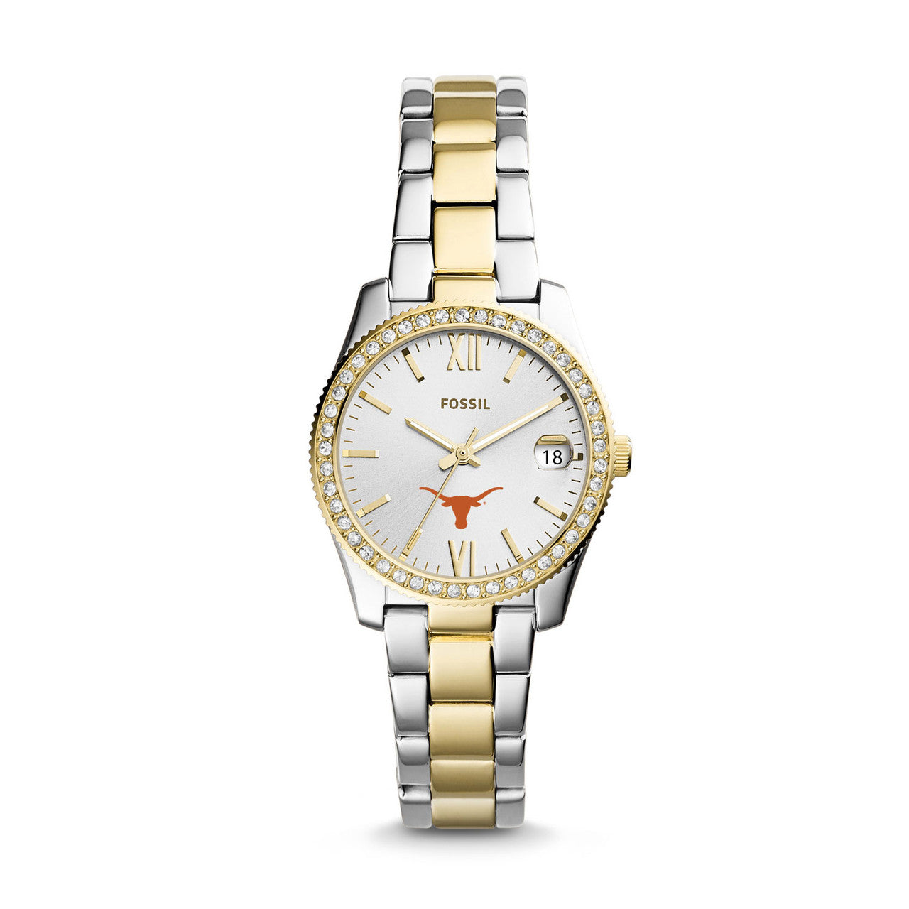 Texas Longhorn Fossil Two-Tone Bling Watch (PR4319)