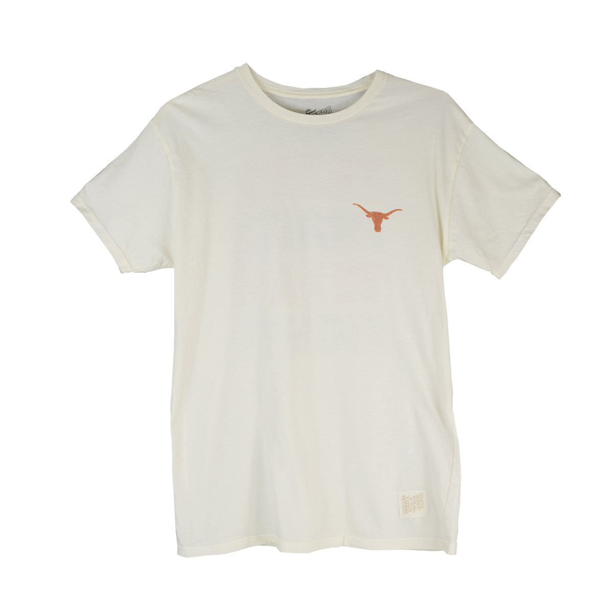Texas Longhorn Retro Brand Unisex Texas Fight Tee (Natural)(Tex5089b-txfight) (Vintage White )Natural)