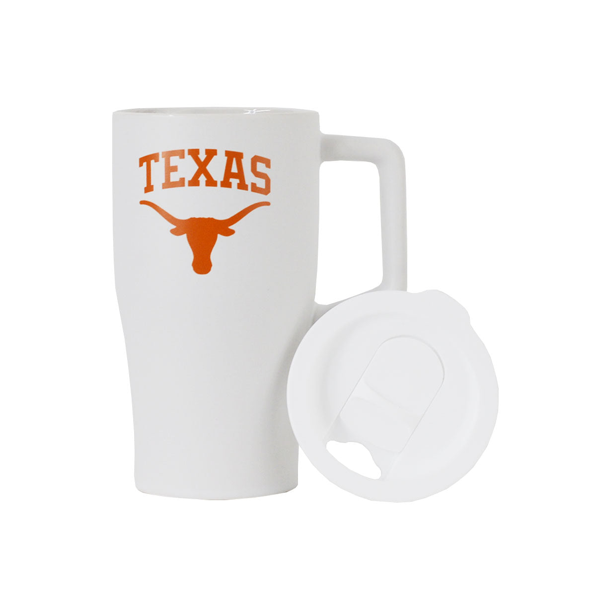 Texas Longhorn 17oz Ceramic Coffee Travel Mug (4678W)(White)