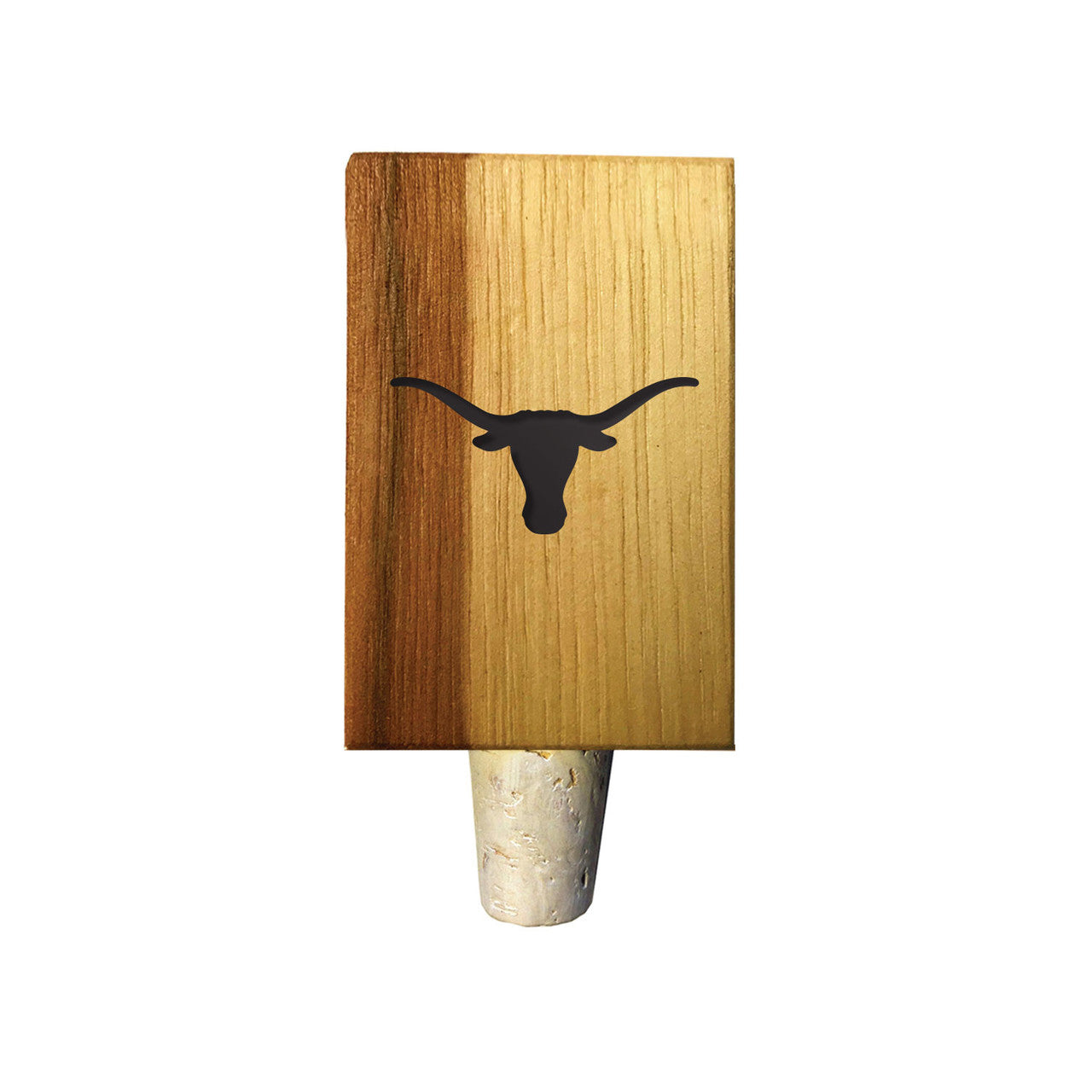 Texas Longhorn Wood Branded Logo Bottle Stopper (UTX-BS)
