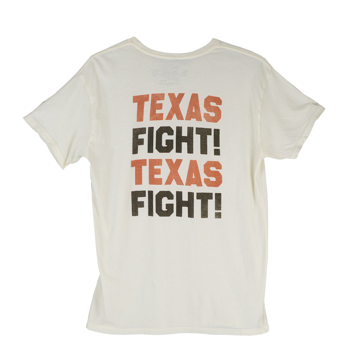Texas Longhorn Retro Brand Unisex Texas Fight Tee (Natural)(Tex5089b-txfight) (Vintage White )Natural)