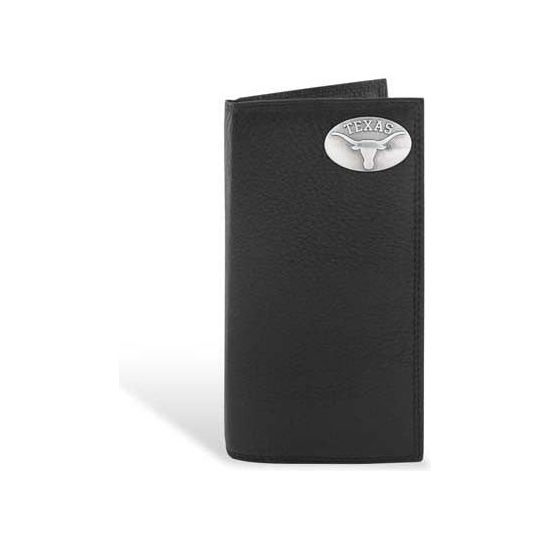 Texas Longhorn Black Pebble Leather Roper Wallet (UTX-IWT4-PBBL-BLK)