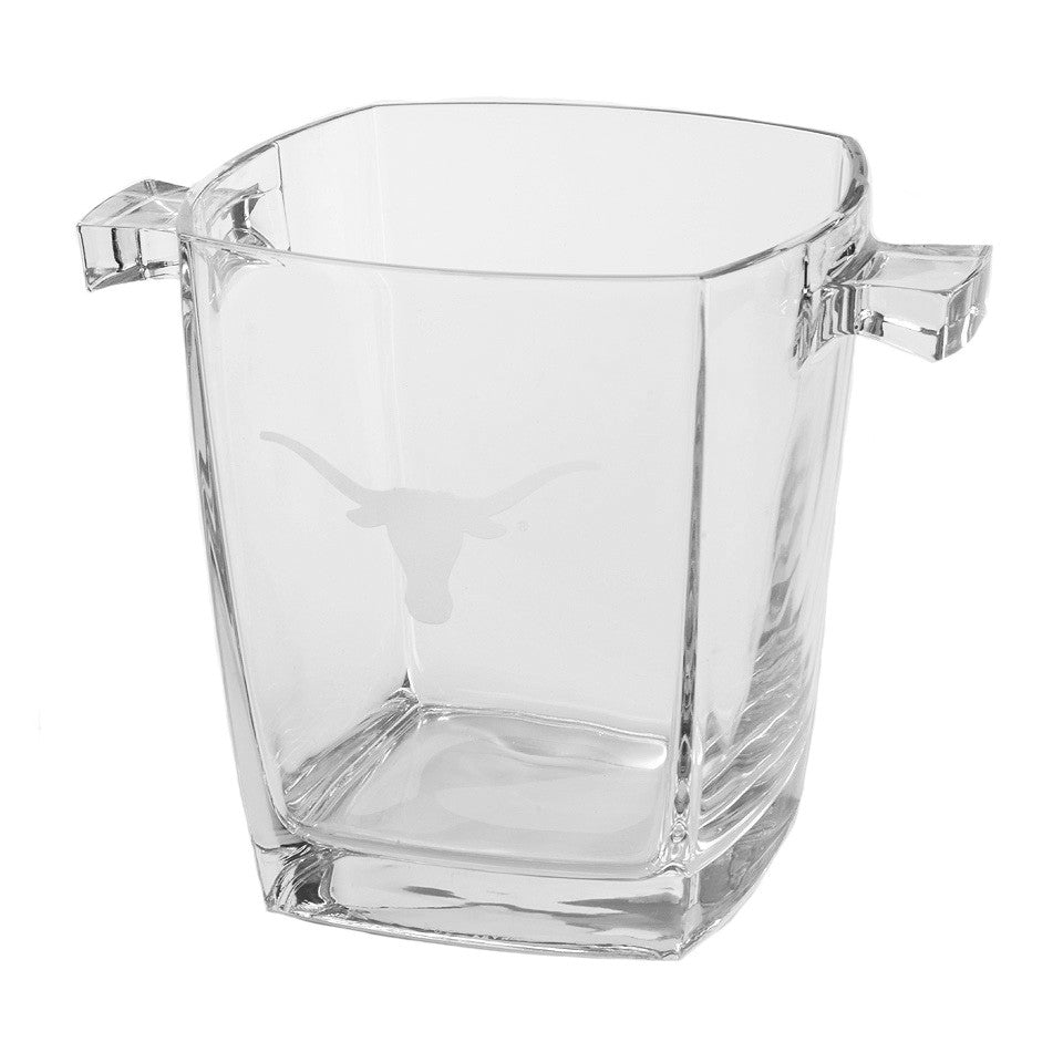 Etched Longhorn Glass Ice Bucket 