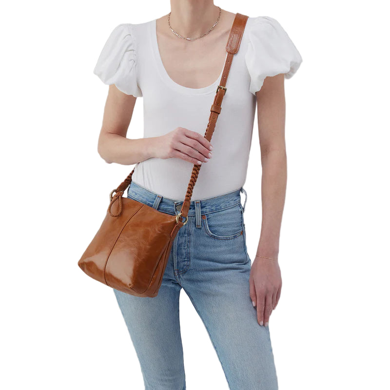 HOBO Lasso Polished Truffle Leather Medium Crossbody