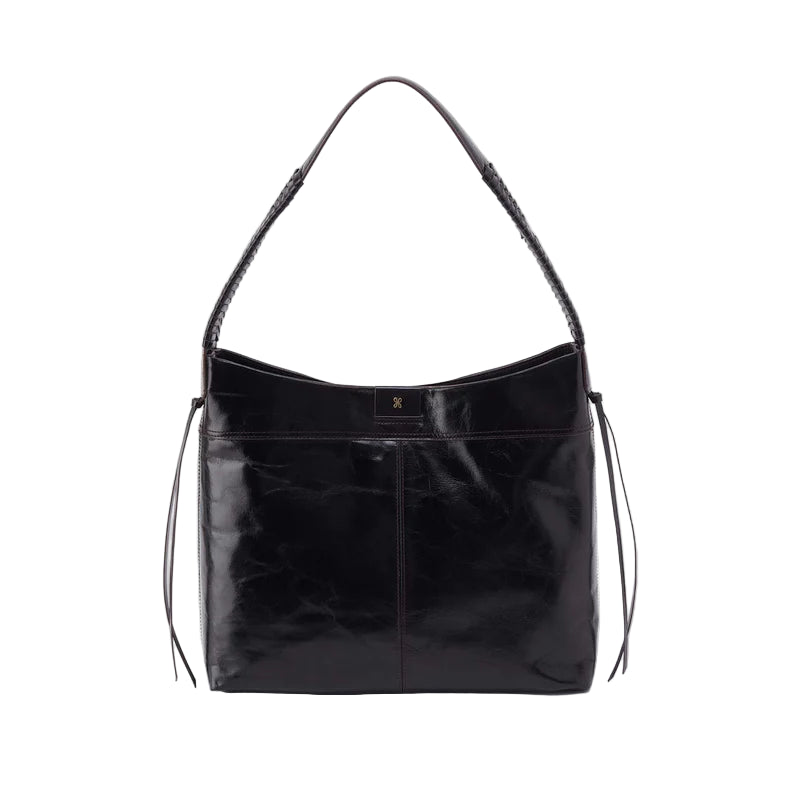 HOBO Romy Polished Black Leather Hobo