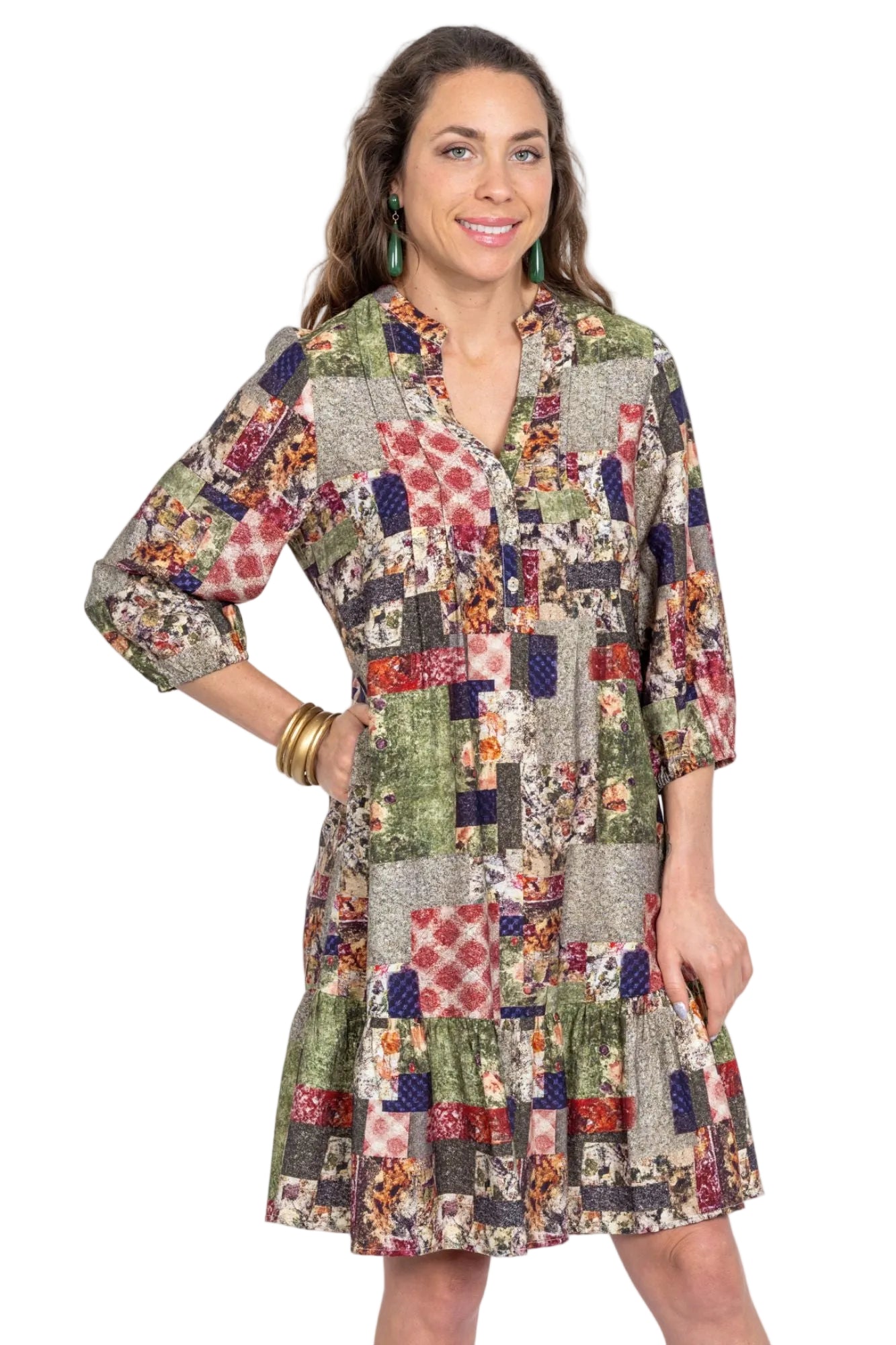 Lior Vita Mandarin Collar Dress (Vita-11-Ar) (Kilm)