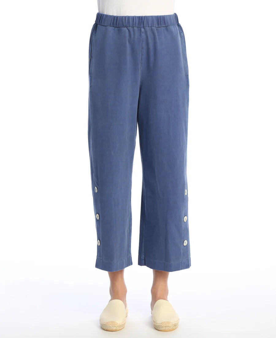 Jess & Jane Weekend Jersey Pants with Pockets & Side Buttons (3 Colors) (WK13)