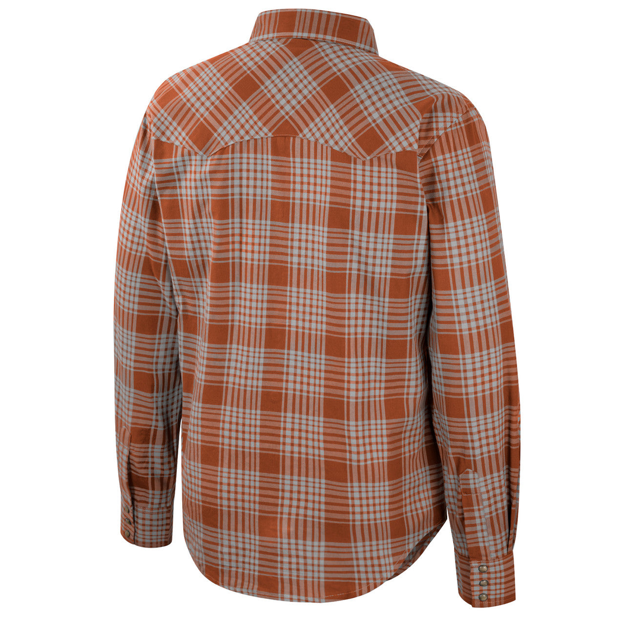 Texas Longhorn Wrangler Mens' Logo Plaid Snap Shirt (WRL11290) BO