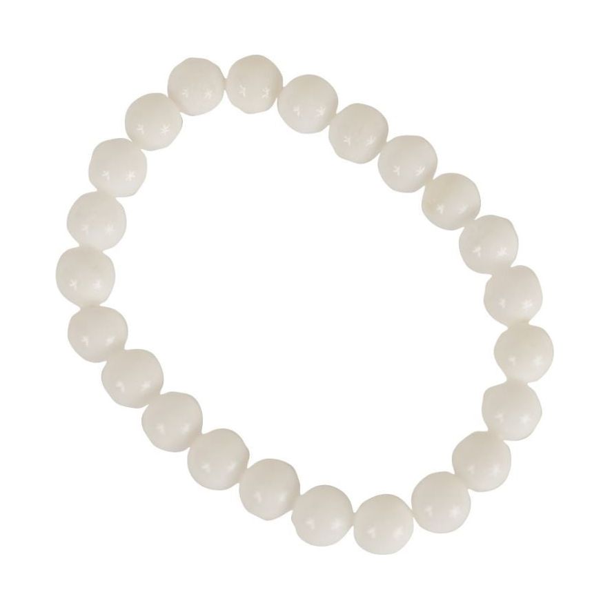 White Jade Stretch Bead Bracelet