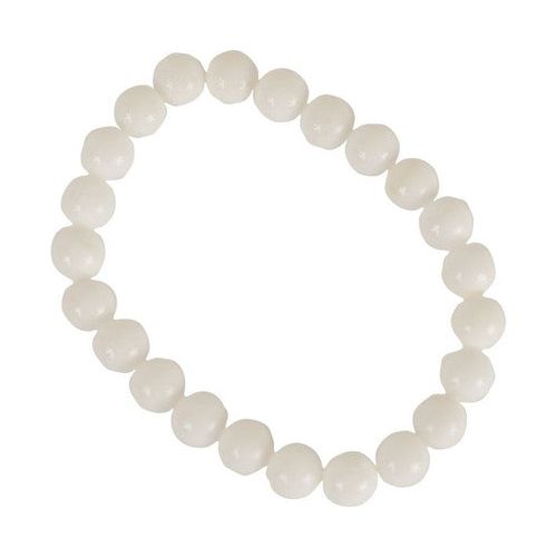 White Jade Stretch Bead Bracelet