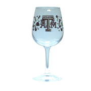 Memory Company Texas Aggies  12 3/4 oz Painted Dot  Wine Glass (508860)(Maroon & White)