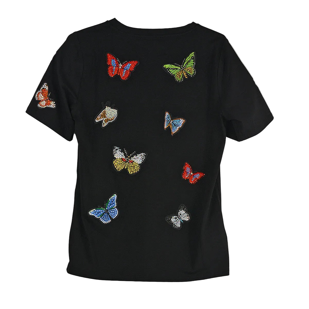 A.Z.I. Short Sleeve Embellished Butterfly Tee (Z13443)(Two Colors)