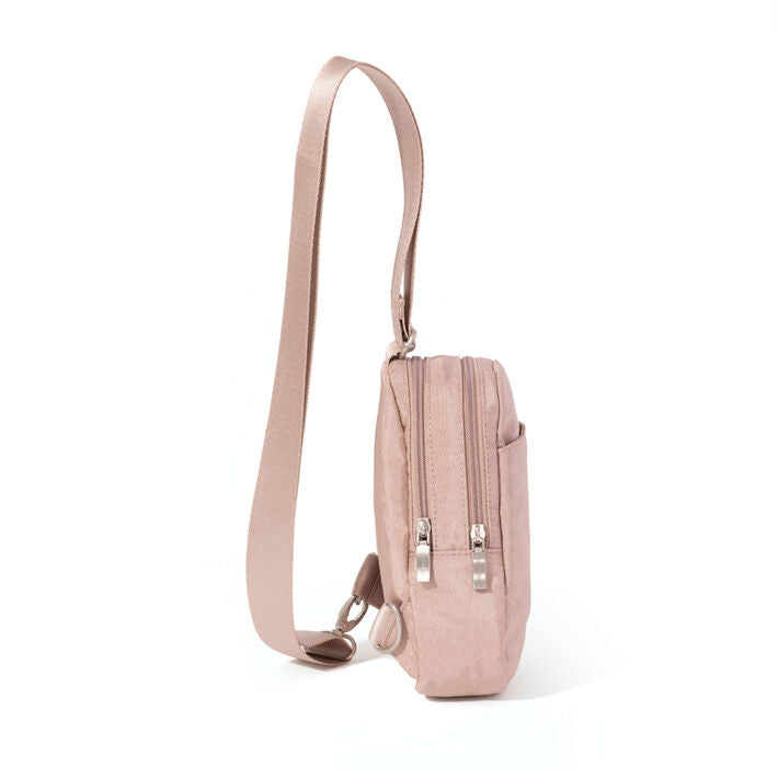 Baggallini Double Zip Mini Sling (BLUSH)