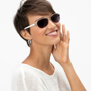 Brighton Sugar Shack Metal Aviator Sunglasses (A12092) (SLV/WHT)