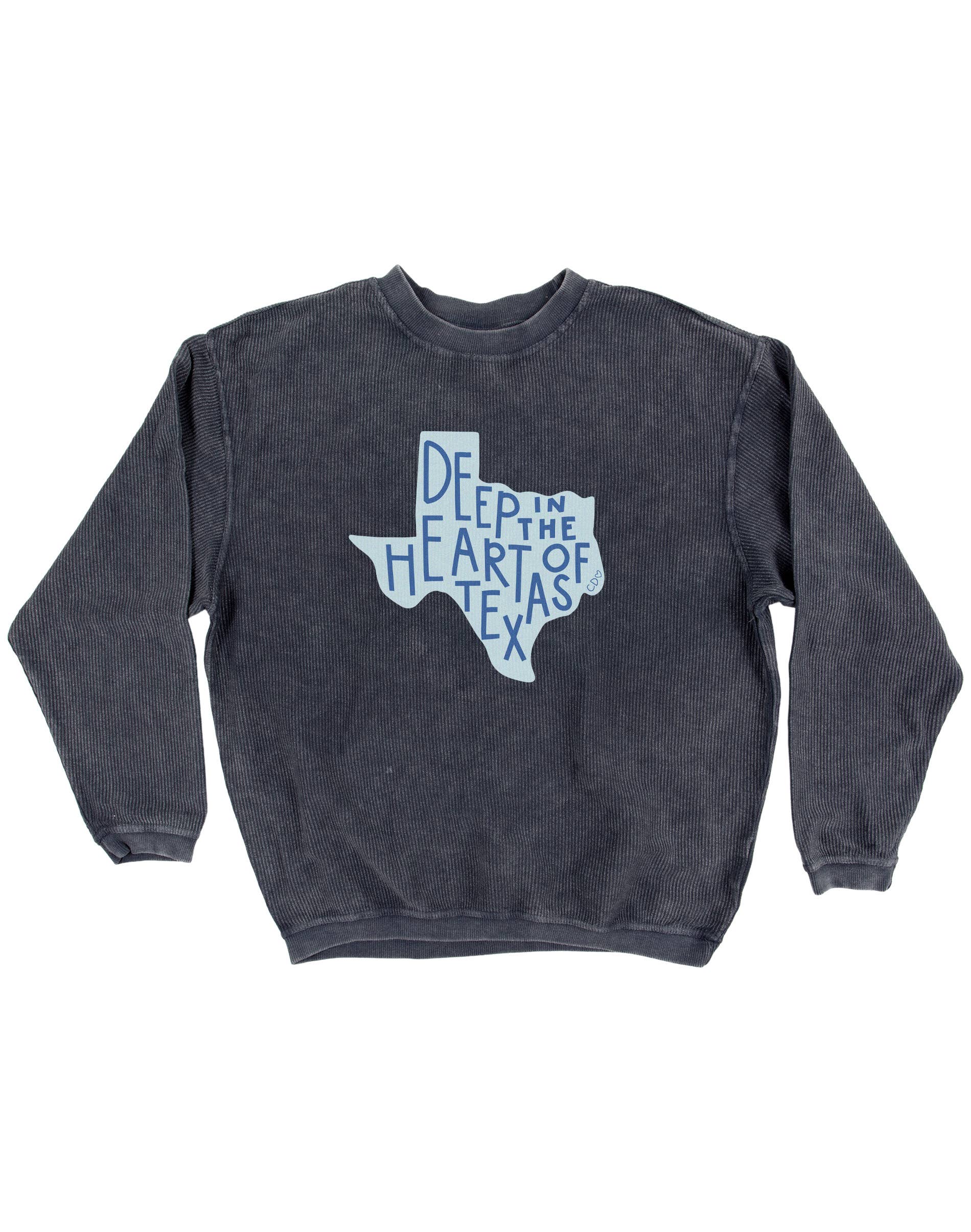 Deep in the Heart of Texas Corded Sweatshirt - Navy