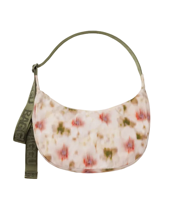 Baggu Medium Nylon Crescent Bag - Abstract Floral
