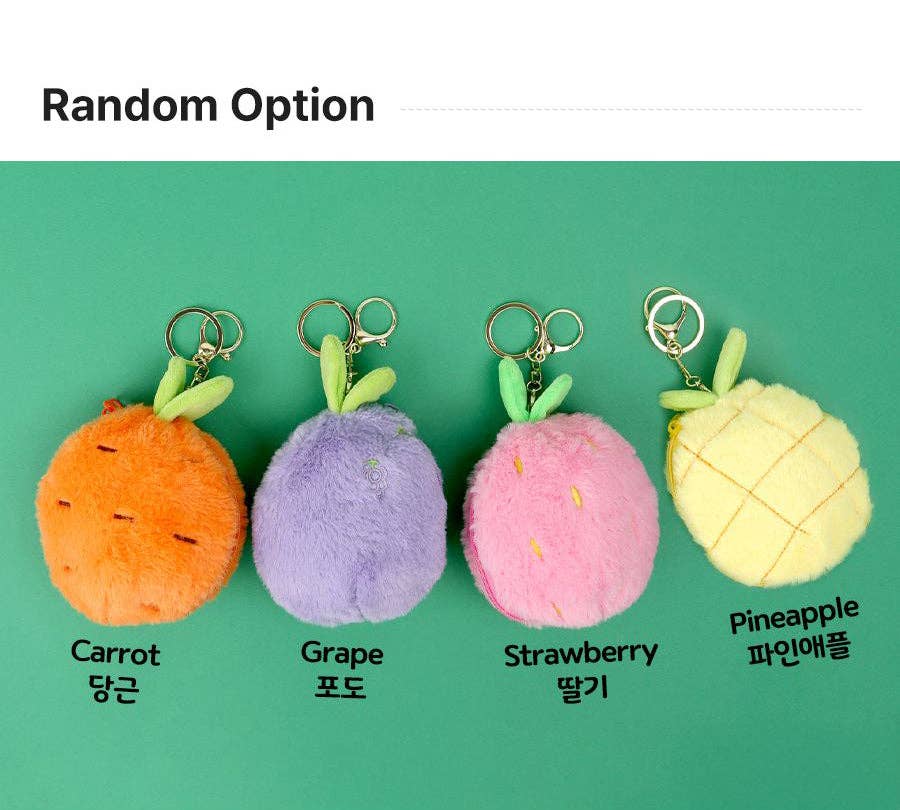 Fruit Zipper Capybara Plush Keyring (Random)