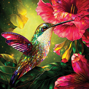 Hummingbird and Hibiscus 1000 piece Jigsaw Puzzle By Peggy Collins